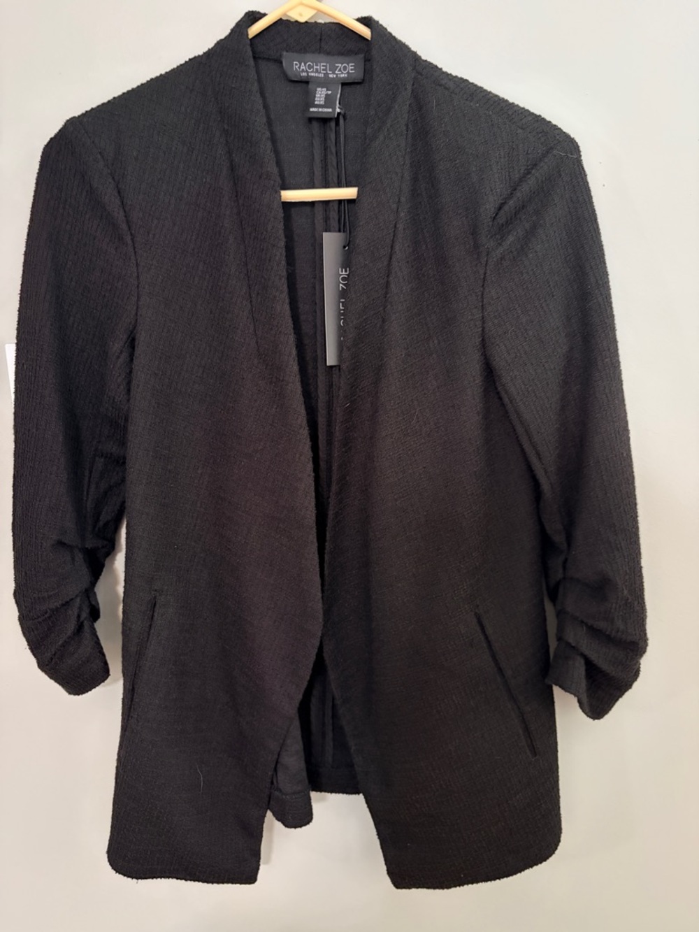 Rachel Zoe Black Textured Oversized Blazer Jacket XS NWT